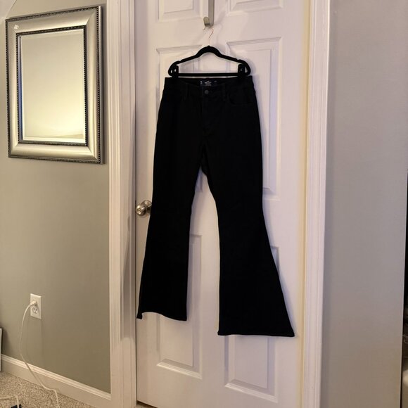 Hollister Black Flare Jeans Denim High Rise 12S / 12 Short / 31S - Picture 2 of 7